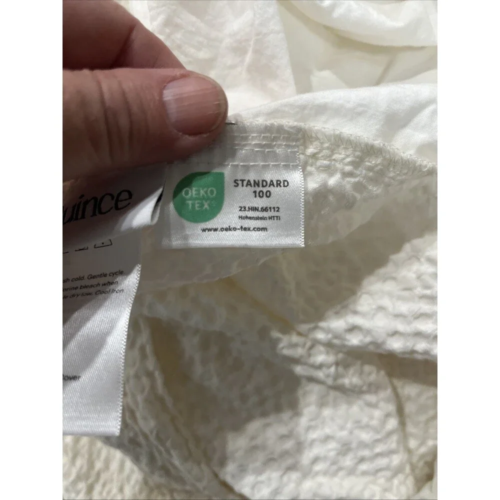 QUINCE ORGANIC LUXE HONEYCOMB DUVET COVER KING ~ CAL KING UNDYED|MSRP $114